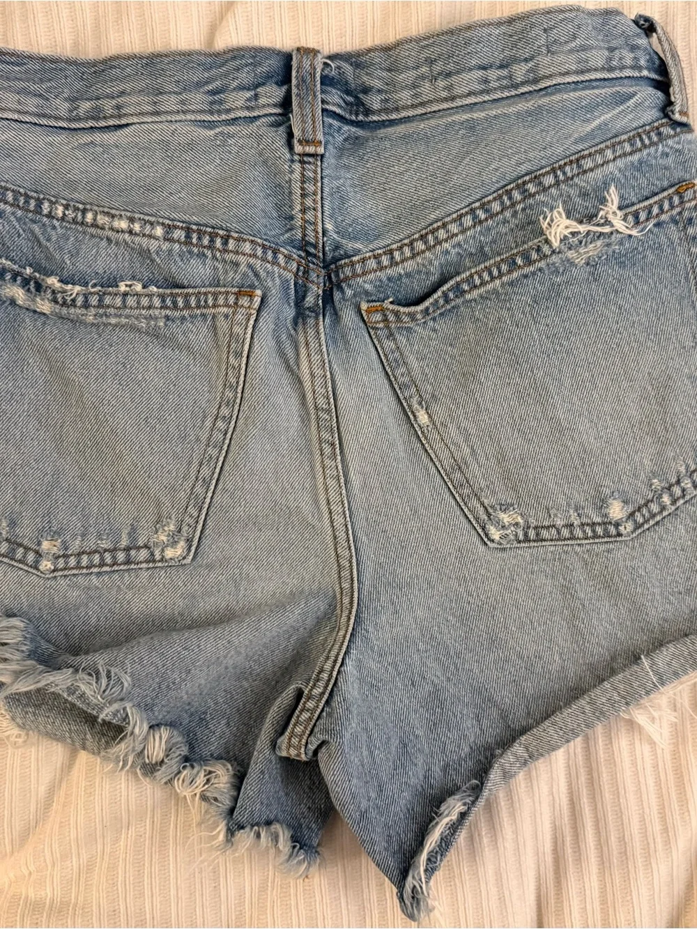 Universal Thread Light Blue Distressed High-Rise Denim Shorts